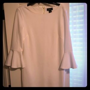 White Flare Sleeve Dress